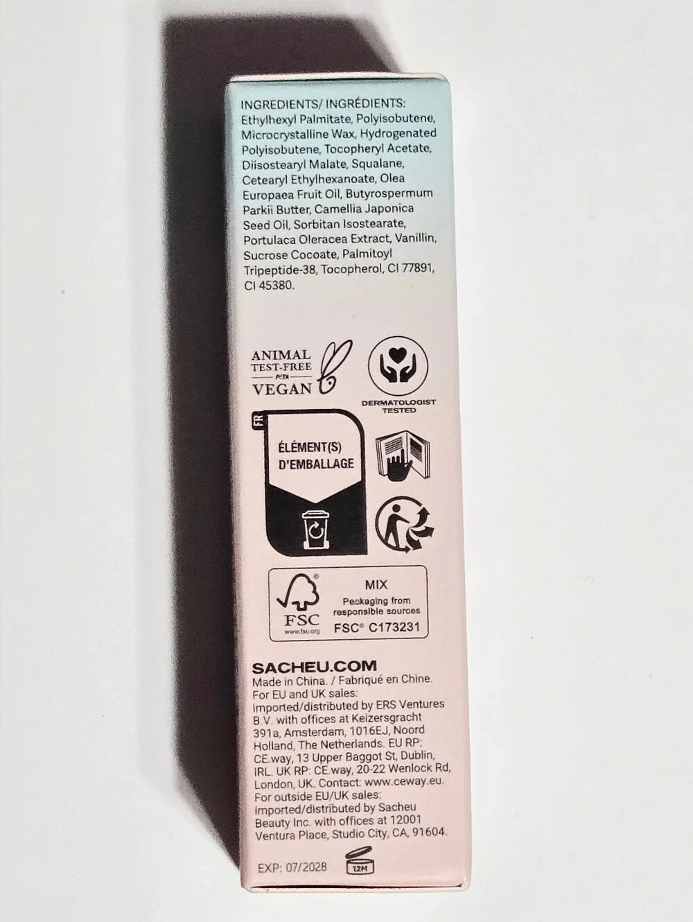 SACHEU Lip Glaze Elixir 02 Bunny Tongue Sheer Pink 3.5ml New